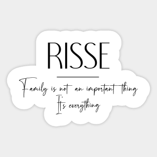 Risse Family, Risse Name, Risse Middle Name Sticker